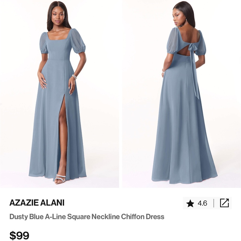 Azazie Alani Dusty Blue bridesmaid Dress